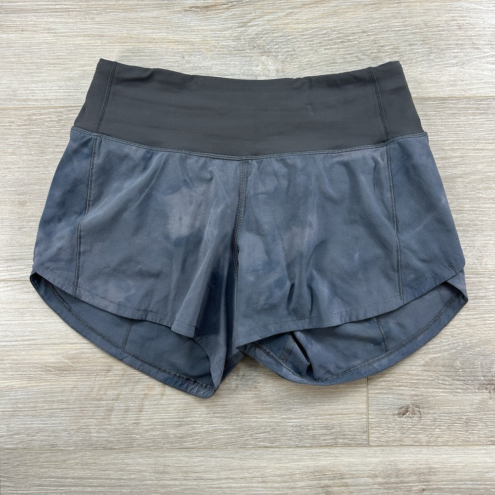 Lululemon Size 2 Speed Up Mid-Rise Lined Short 4" Diamond Dye Graphite Grey